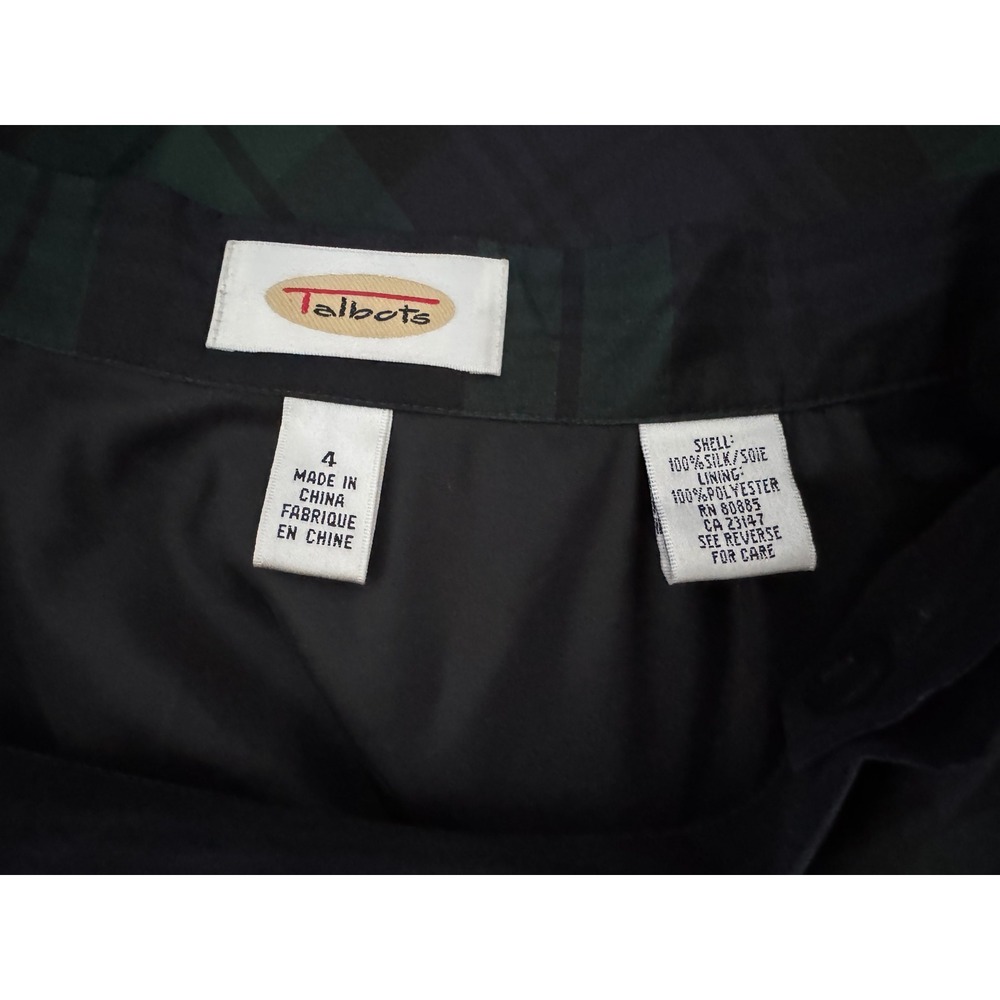 Talbots Taffeta Tartan Plaid Maxi Skirt 100% Silk Christmas Holiday Size 4 - Picture 6 of 8
